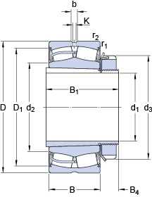 Bearing 22328-2CS5K/VT143 + H 2328