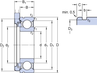Bearing BMO-6205/048S2/UA008A
